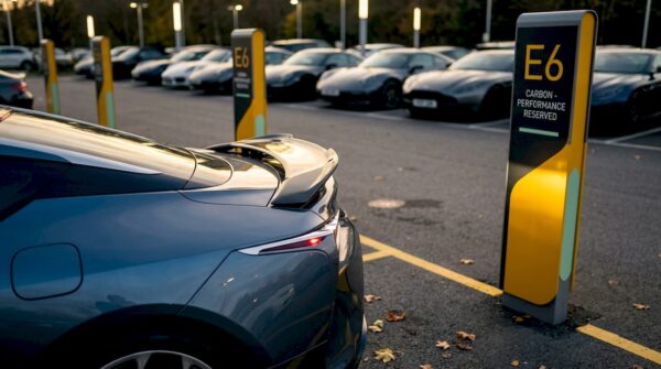 Lexus LC500 with custom spoiler at dusk