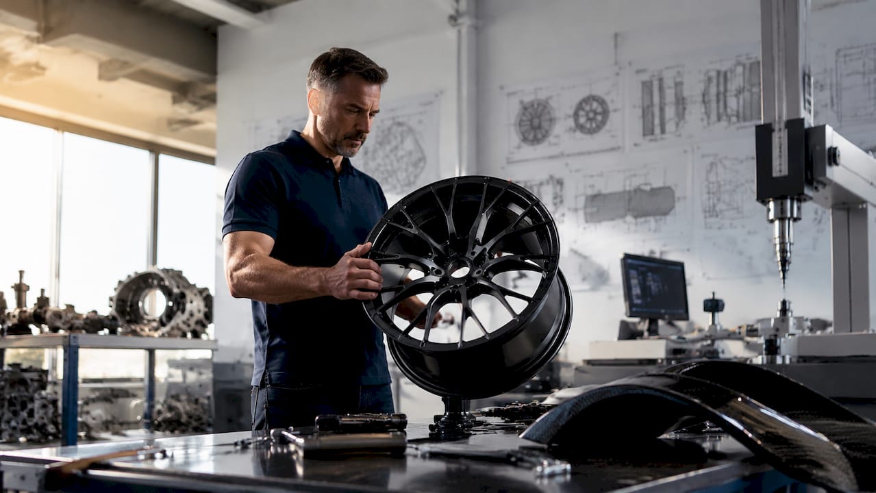 Engineer working on McLaren wheel design