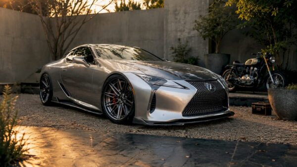 Lexus LC500 with front splitter and side skirts