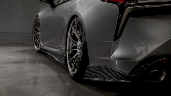 Detailed carbon fiber front splitter on Lexus LC500