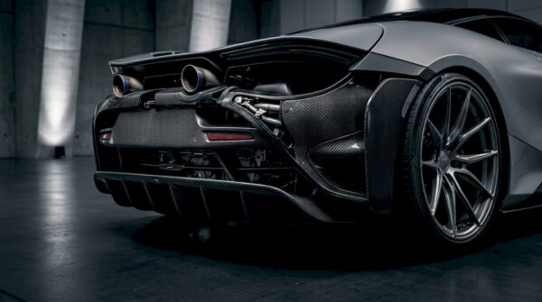 McLaren 720S exhaust close-up with forged wheel