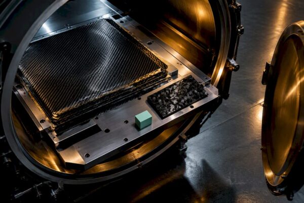 Carbon laminates inside an autoclave chamber