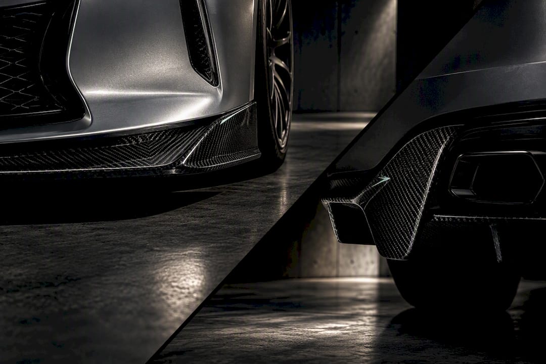 Carbon aero components in dramatic studio light
