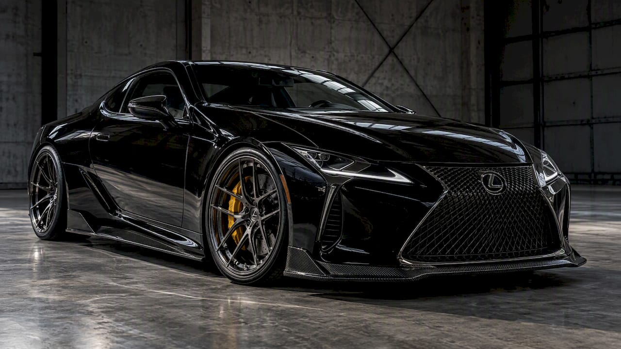 Lexus LC500 with forged wheels and carbon aero