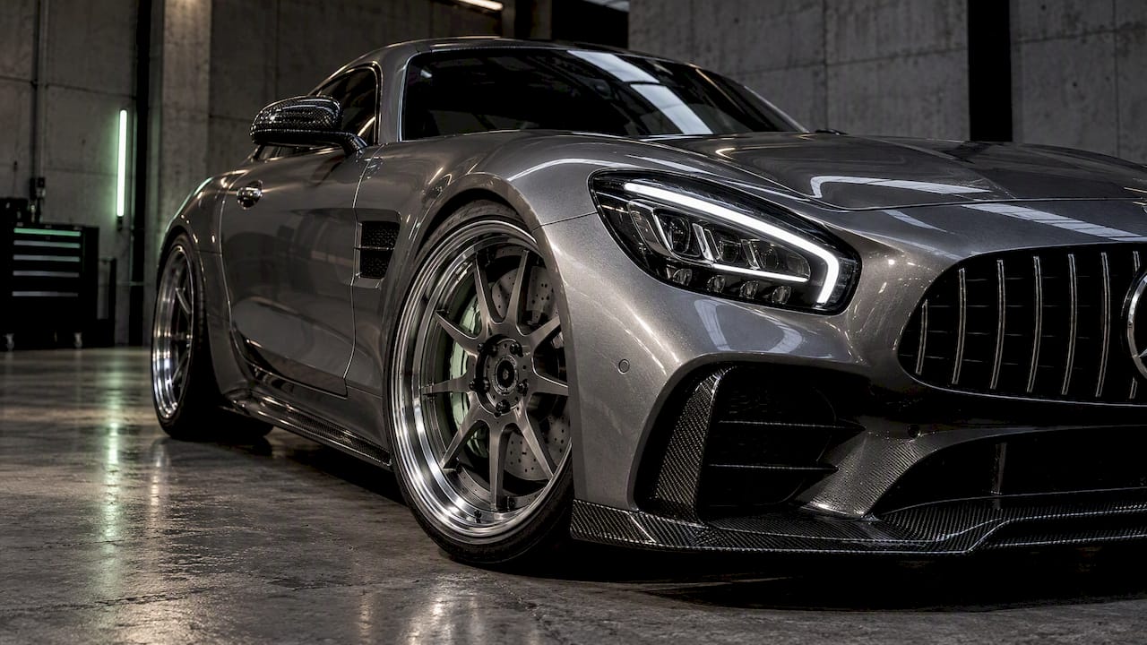 Mercedes-AMG GT with forged wheels and carbon trim
