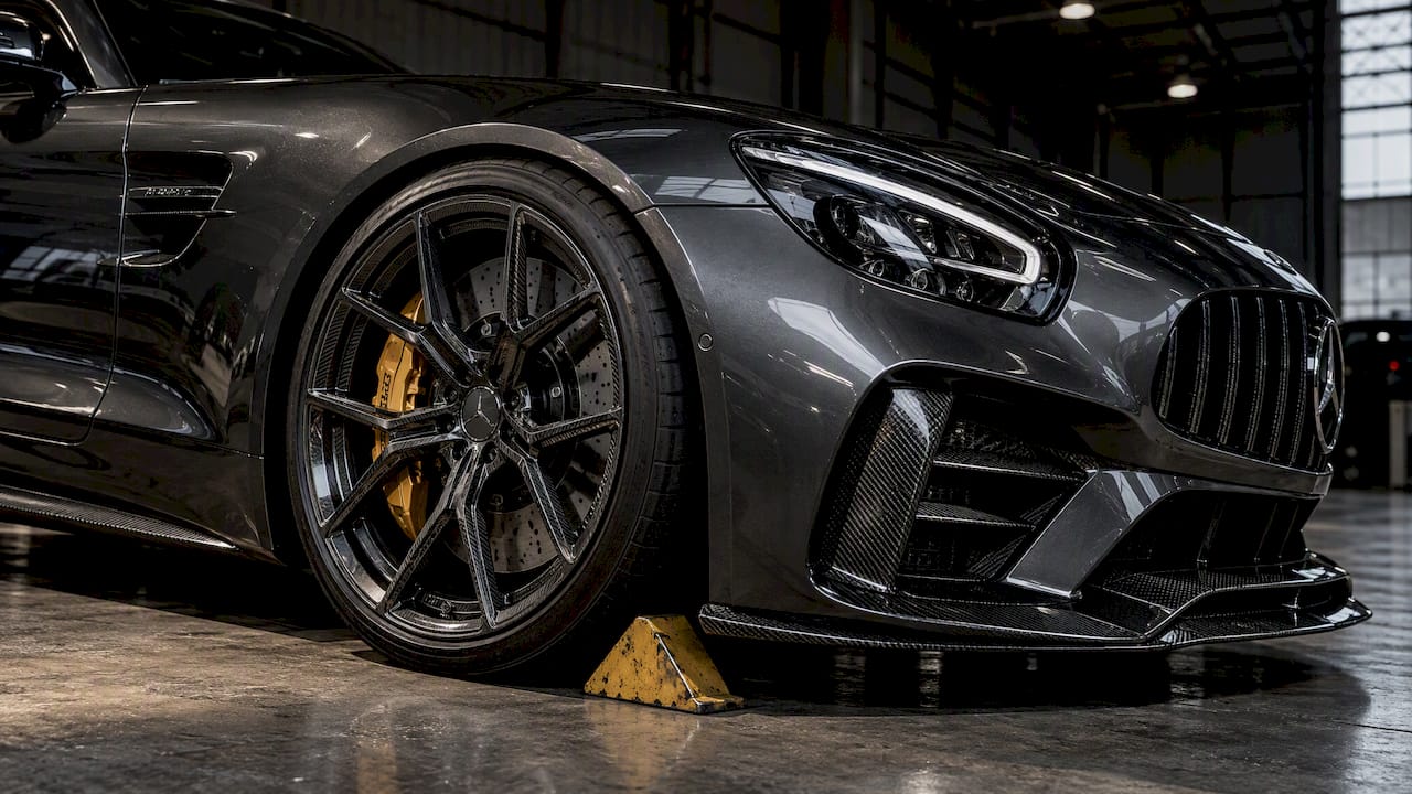 MS10 monoblock wheel fitted to an AMG GT